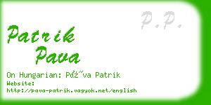 patrik pava business card